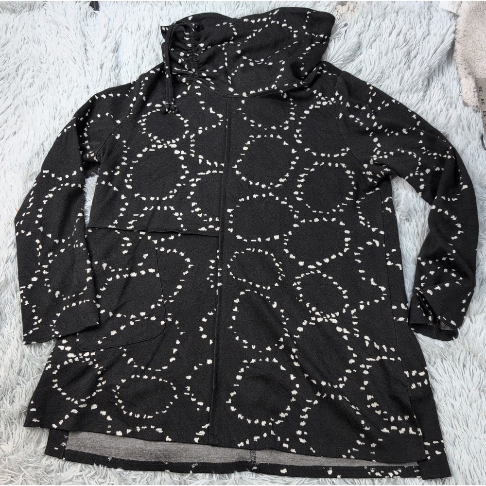 Habitat Sweatshirt Womens L Black Funnel Neck Soft Comfort Casual Pocket